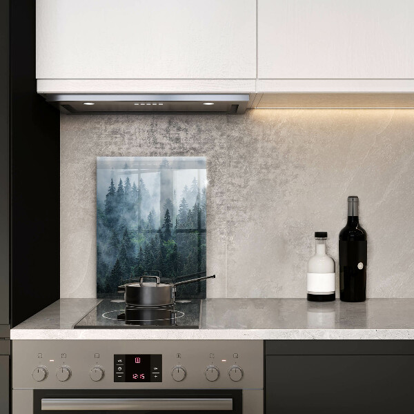 Cutting board Forest of trees and fog