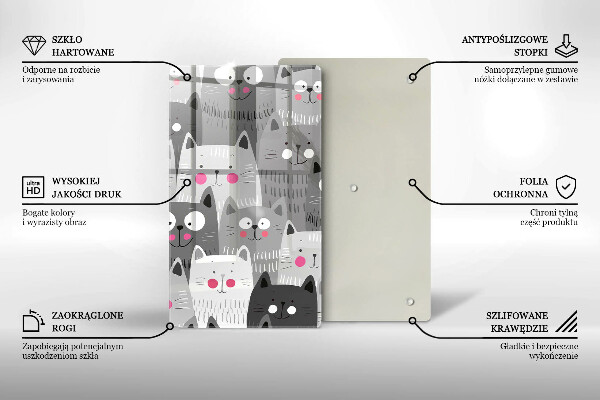 Cutting board Illustration of cats