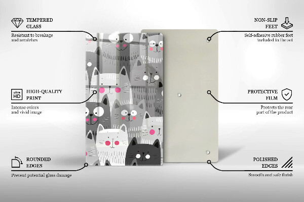 Cutting board Illustration of cats