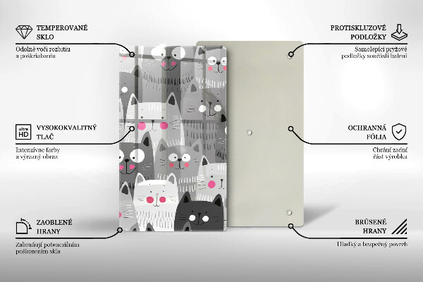 Cutting board Illustration of cats