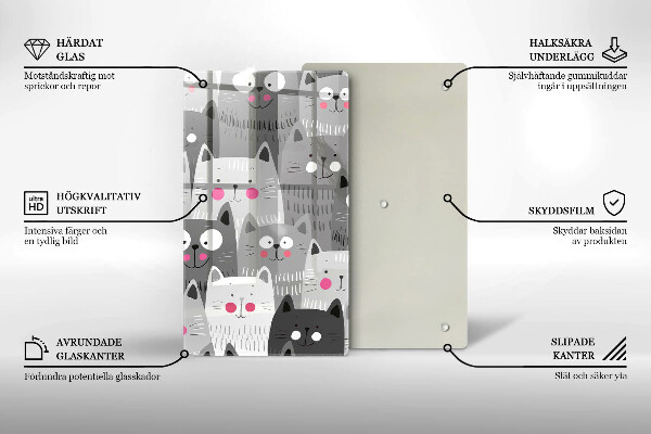 Cutting board Illustration of cats