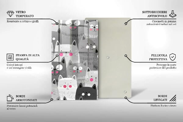 Cutting board Illustration of cats