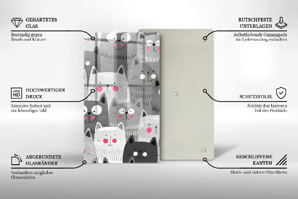 Cutting board Illustration of cats