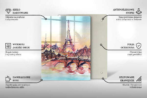Cutting board Paris landscape Eiffel Tower