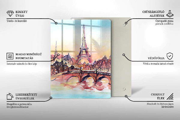 Cutting board Paris landscape Eiffel Tower