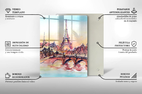 Cutting board Paris landscape Eiffel Tower
