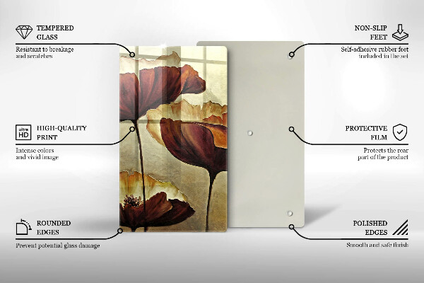 Cutting board Painted boho flowers