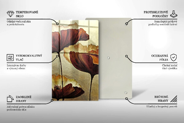 Cutting board Painted boho flowers