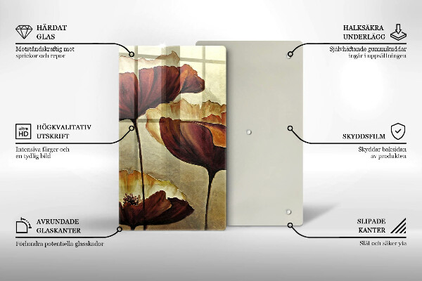 Cutting board Painted boho flowers