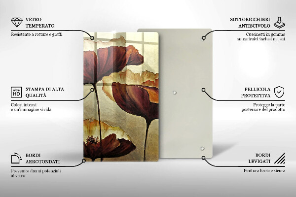 Cutting board Painted boho flowers