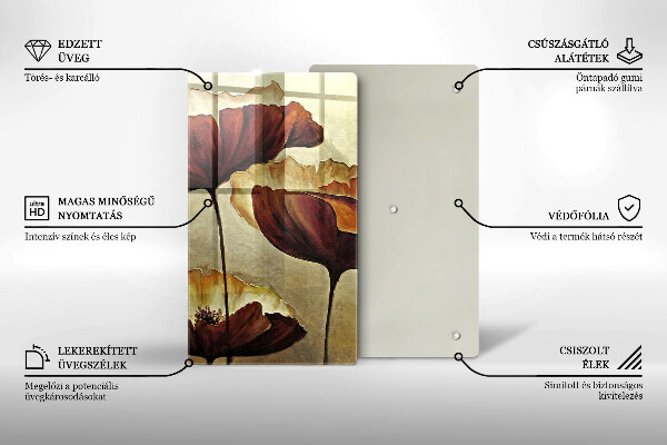 Cutting board Painted boho flowers