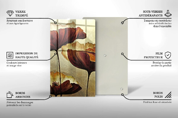 Cutting board Painted boho flowers