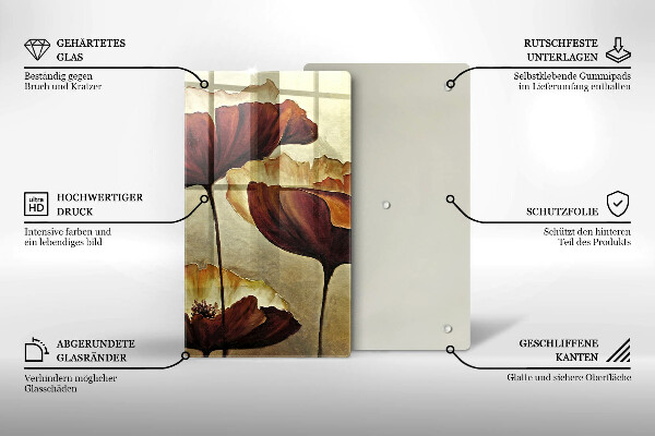 Cutting board Painted boho flowers