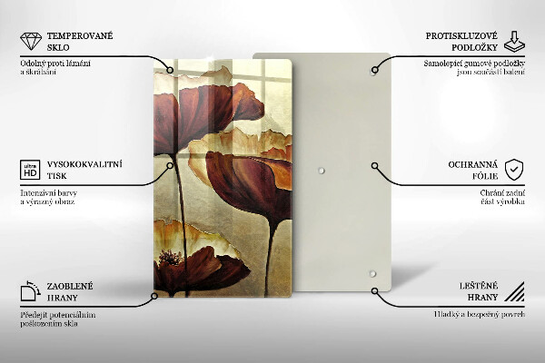 Cutting board Painted boho flowers