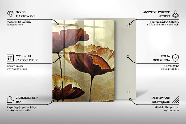 Cutting board Painted boho flowers