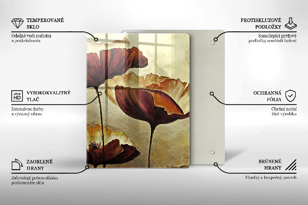 Cutting board Painted boho flowers