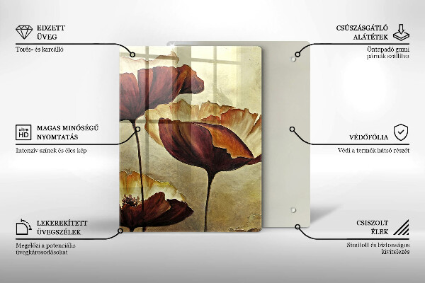 Cutting board Painted boho flowers