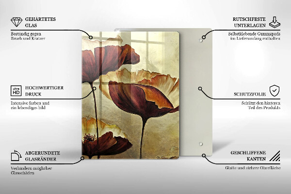 Cutting board Painted boho flowers