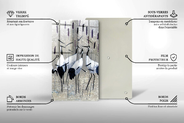 Cutting board Japanese cranes