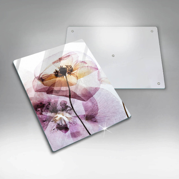 Glass worktop saver Delicate flowers