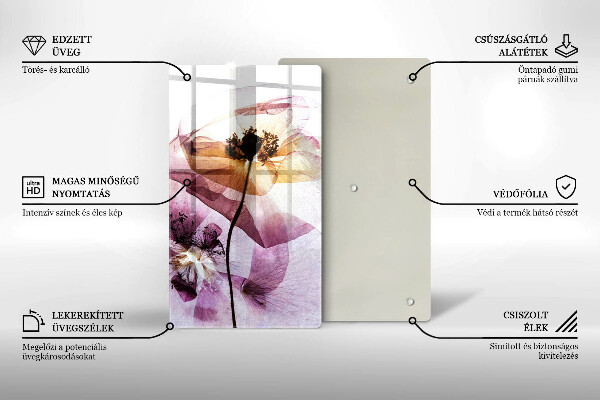 Glass worktop saver Delicate flowers