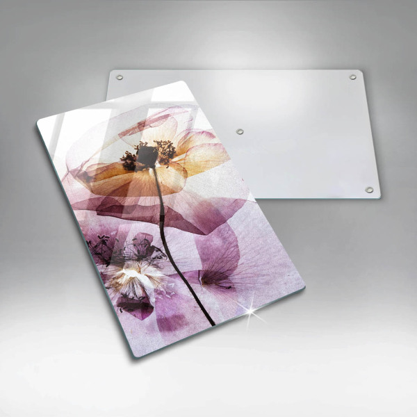 Glass worktop saver Delicate flowers
