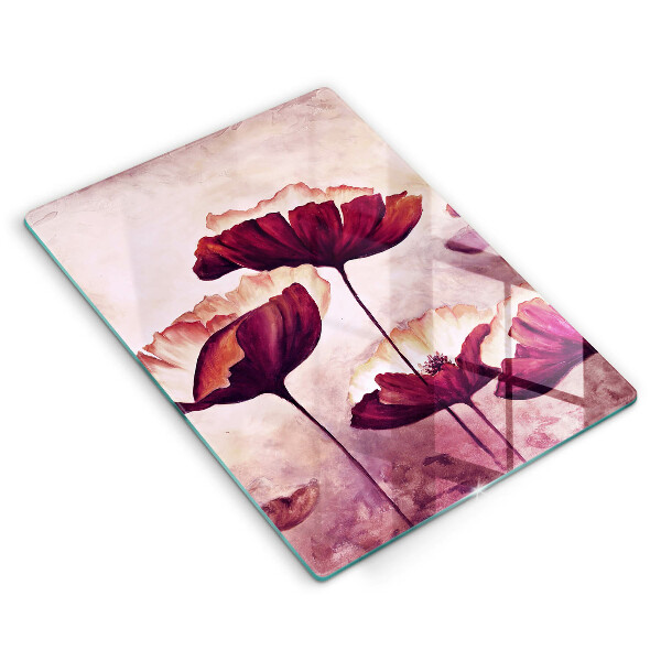 Glass worktop saver Painting flowers