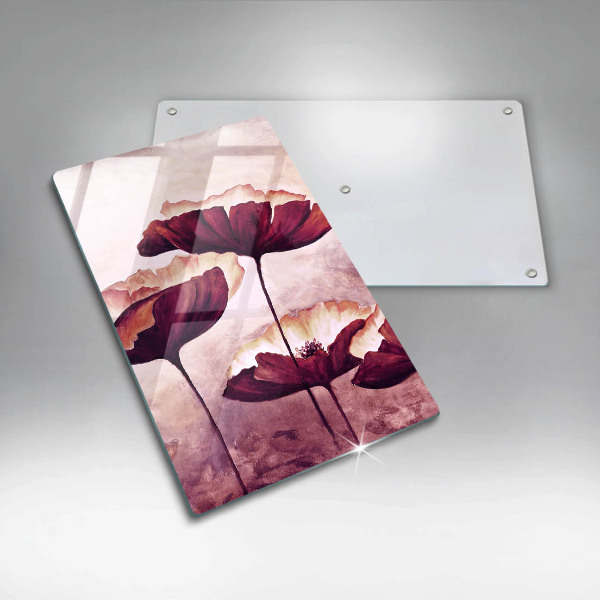 Glass worktop saver Painting flowers
