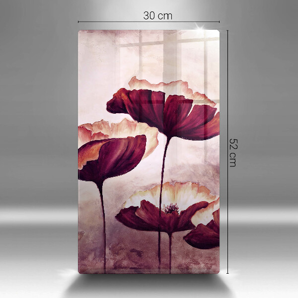 Glass worktop saver Painting flowers