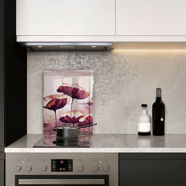 Glass worktop saver Painting flowers