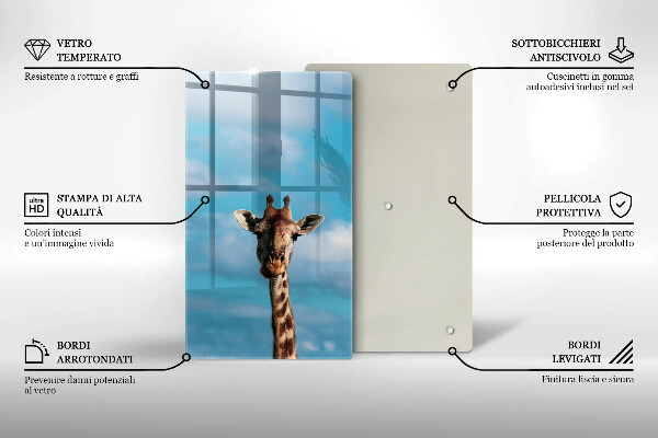 Glass worktop saver Giraffe and heaven