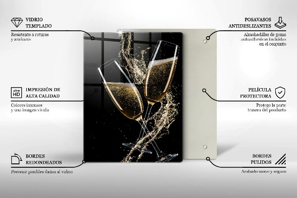 Glass worktop saver Champagne glasses