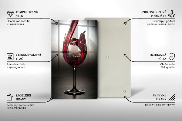 Cutting board Glass and red wine