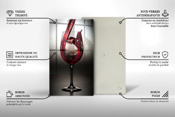 Cutting board Glass and red wine