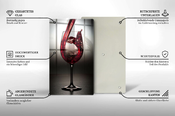 Cutting board Glass and red wine