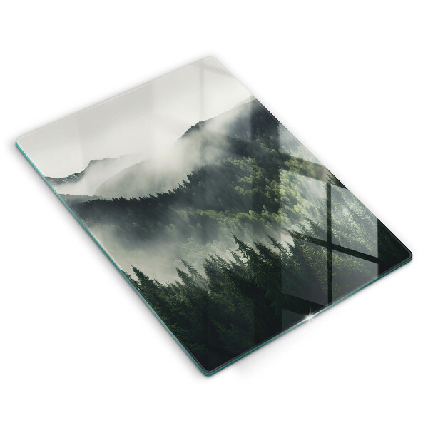 Glass worktop saver Land and fog landscape
