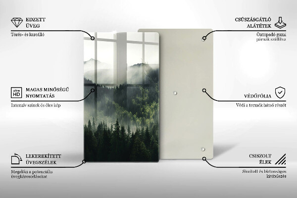 Glass worktop saver Land and fog landscape