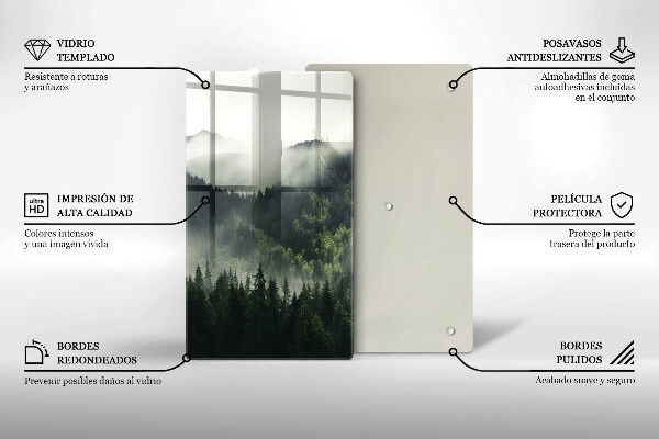 Glass worktop saver Land and fog landscape