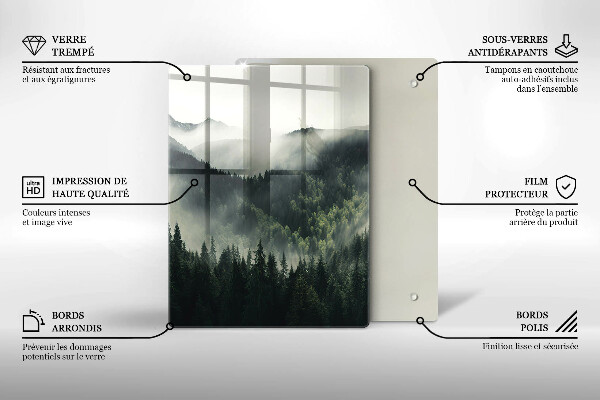 Glass worktop saver Land and fog landscape