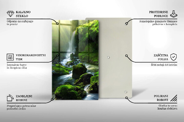 Glass worktop saver Waterfall in the jungle