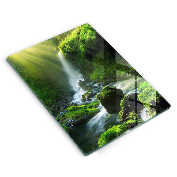 Glass worktop saver Waterfall in the jungle