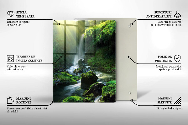 Glass worktop saver Waterfall in the jungle