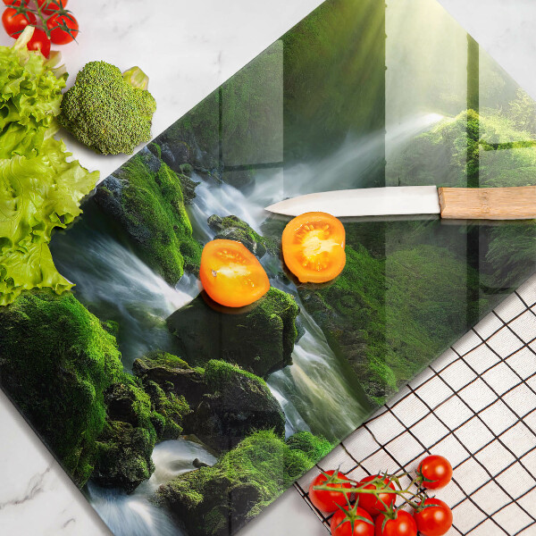 Glass worktop saver Waterfall in the jungle