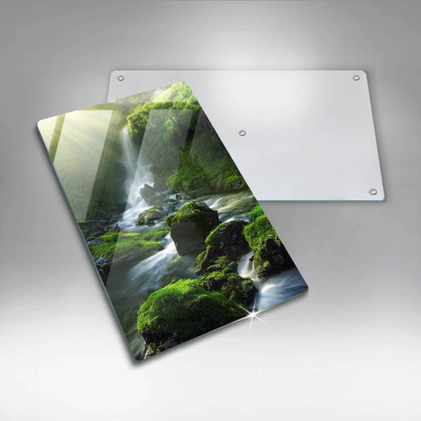 Glass worktop saver Waterfall in the jungle