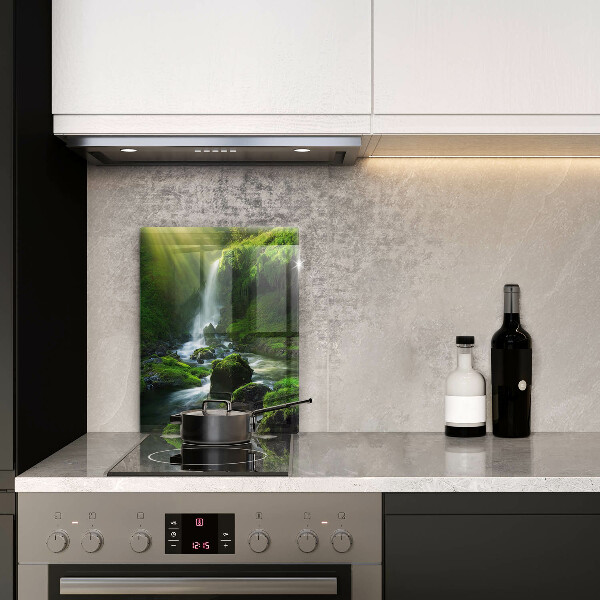 Glass worktop saver Waterfall in the jungle