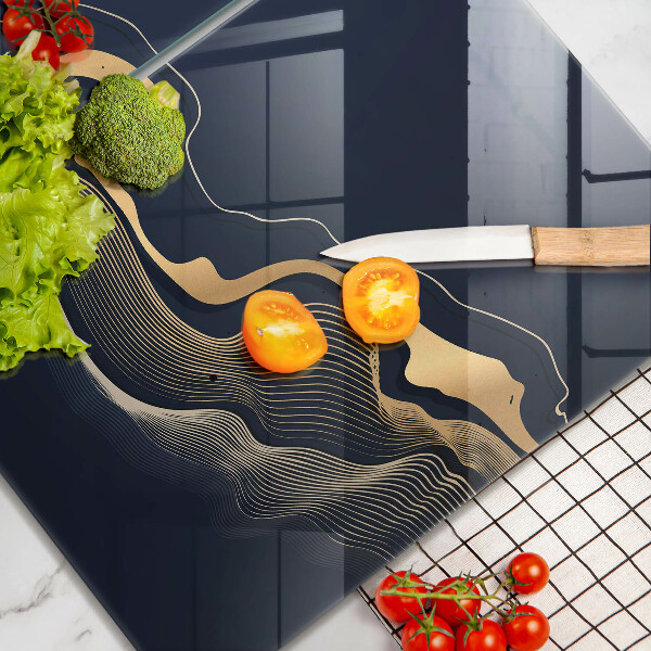 Chopping board Abstraction golden lines