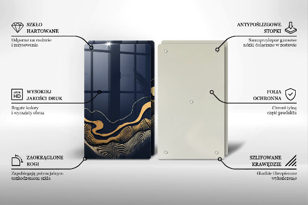 Chopping board Abstraction golden lines