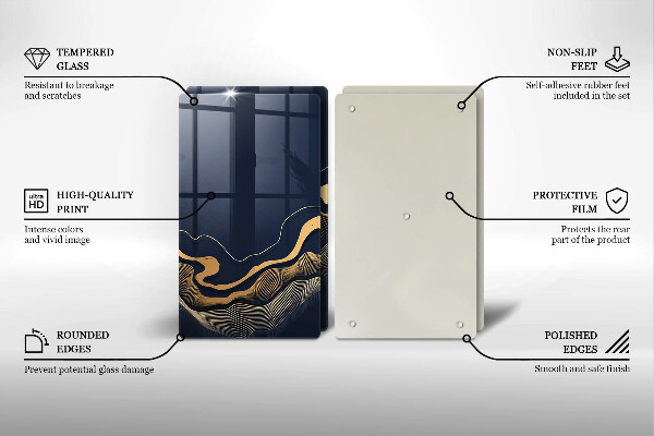 Chopping board Abstraction golden lines