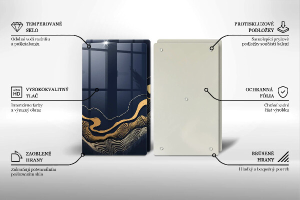 Chopping board Abstraction golden lines