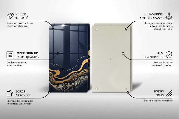 Chopping board Abstraction golden lines